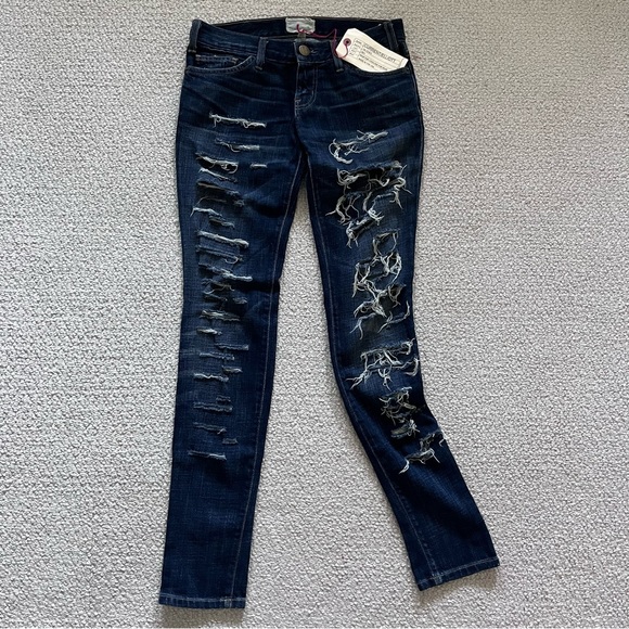 Current Eliot The Skinny shredded ripped destroyed new NWT 25 low rise - Picture 2 of 5